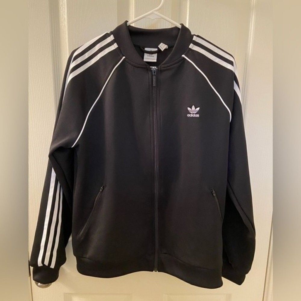 Adidas Women's Black SUPERSTAR SST Trefoil Track Jacket CE2392 Size Large